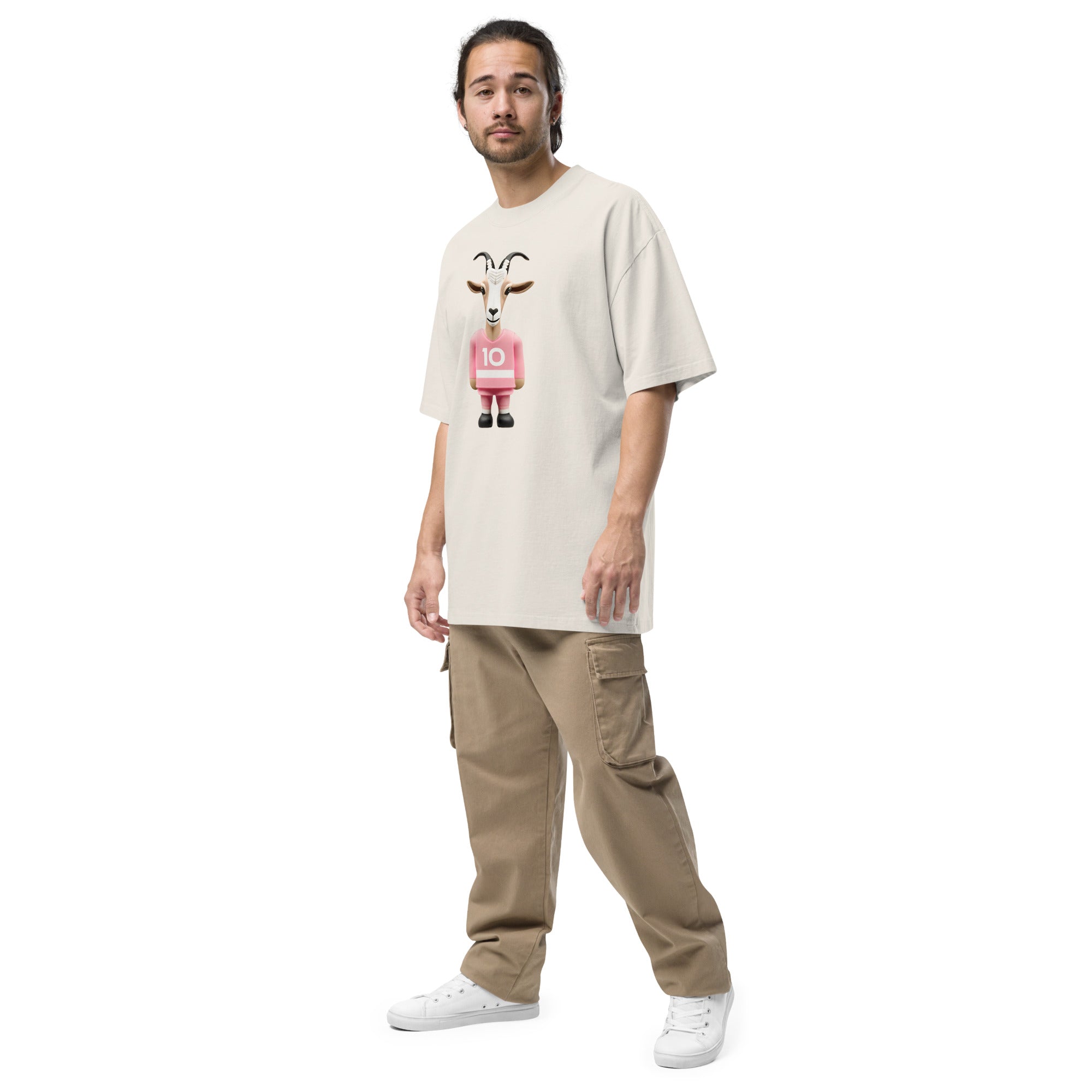 Minimalistic GOAT Oversized faded t-shirt