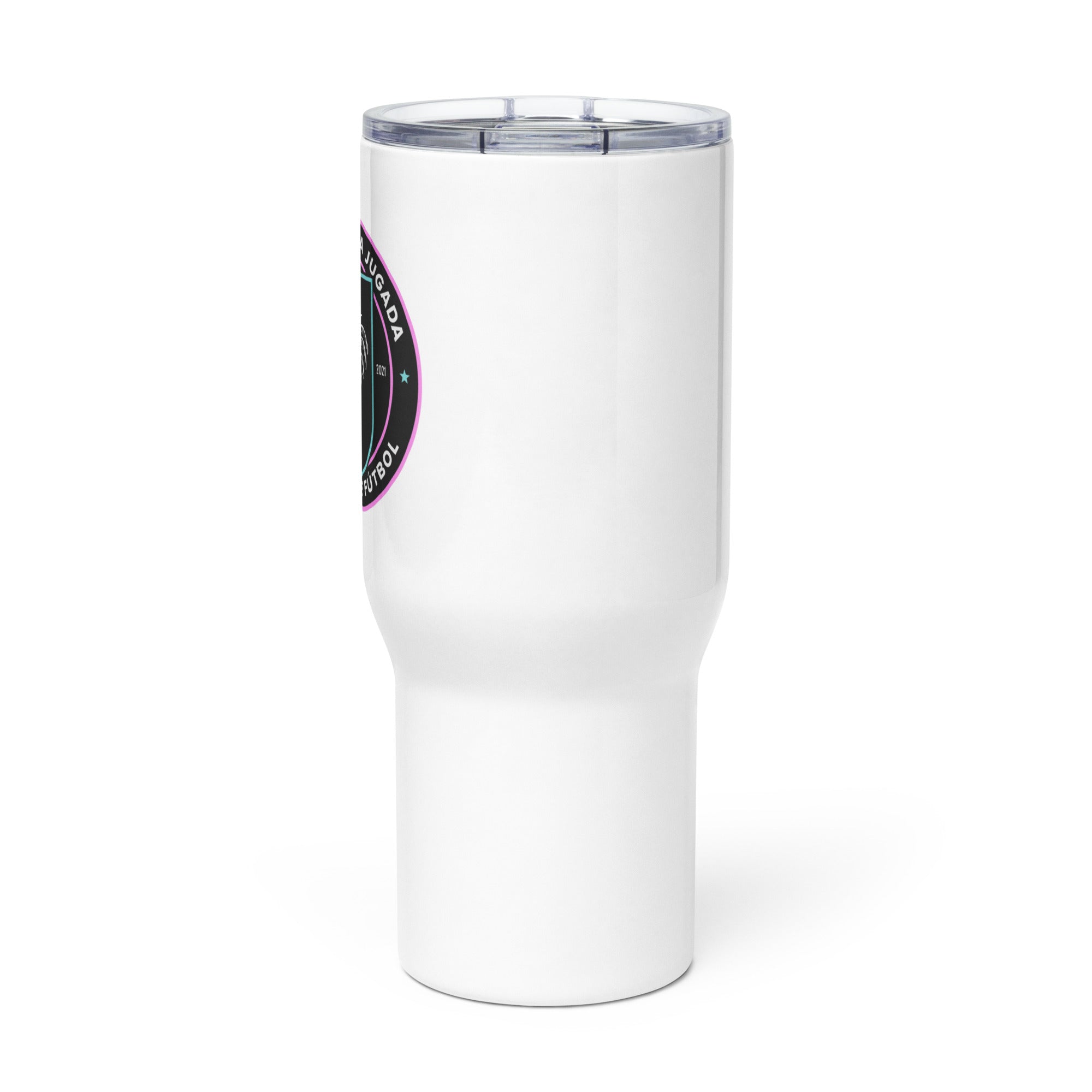 CLJ Badge Travel mug with a handle