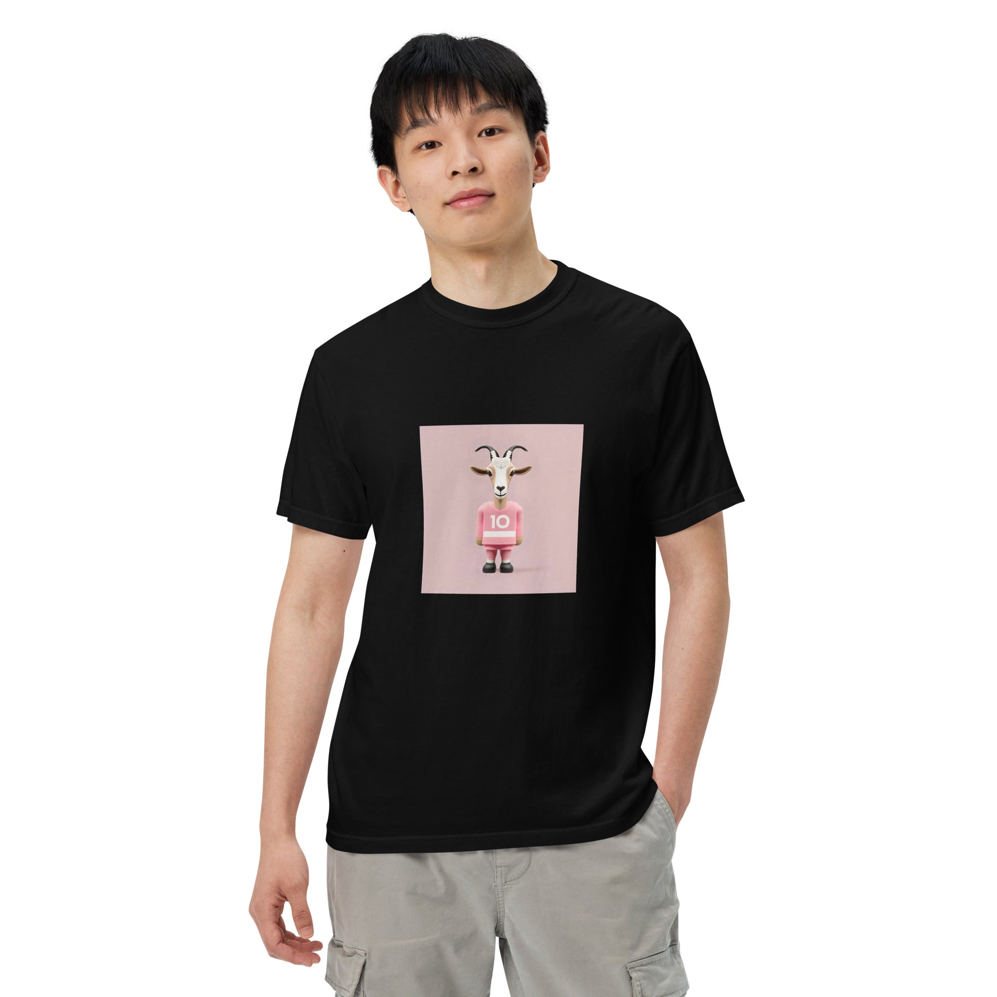 Minimalistic GOAT (pink square) Unisex garment-dyed heavyweight t-shirt