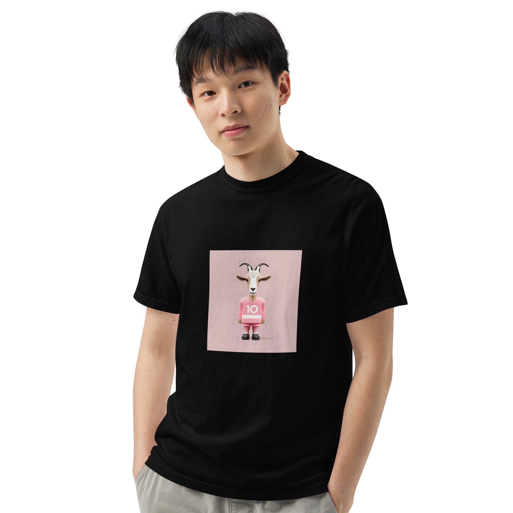 Minimalistic GOAT (pink square) Unisex garment-dyed heavyweight t-shirt