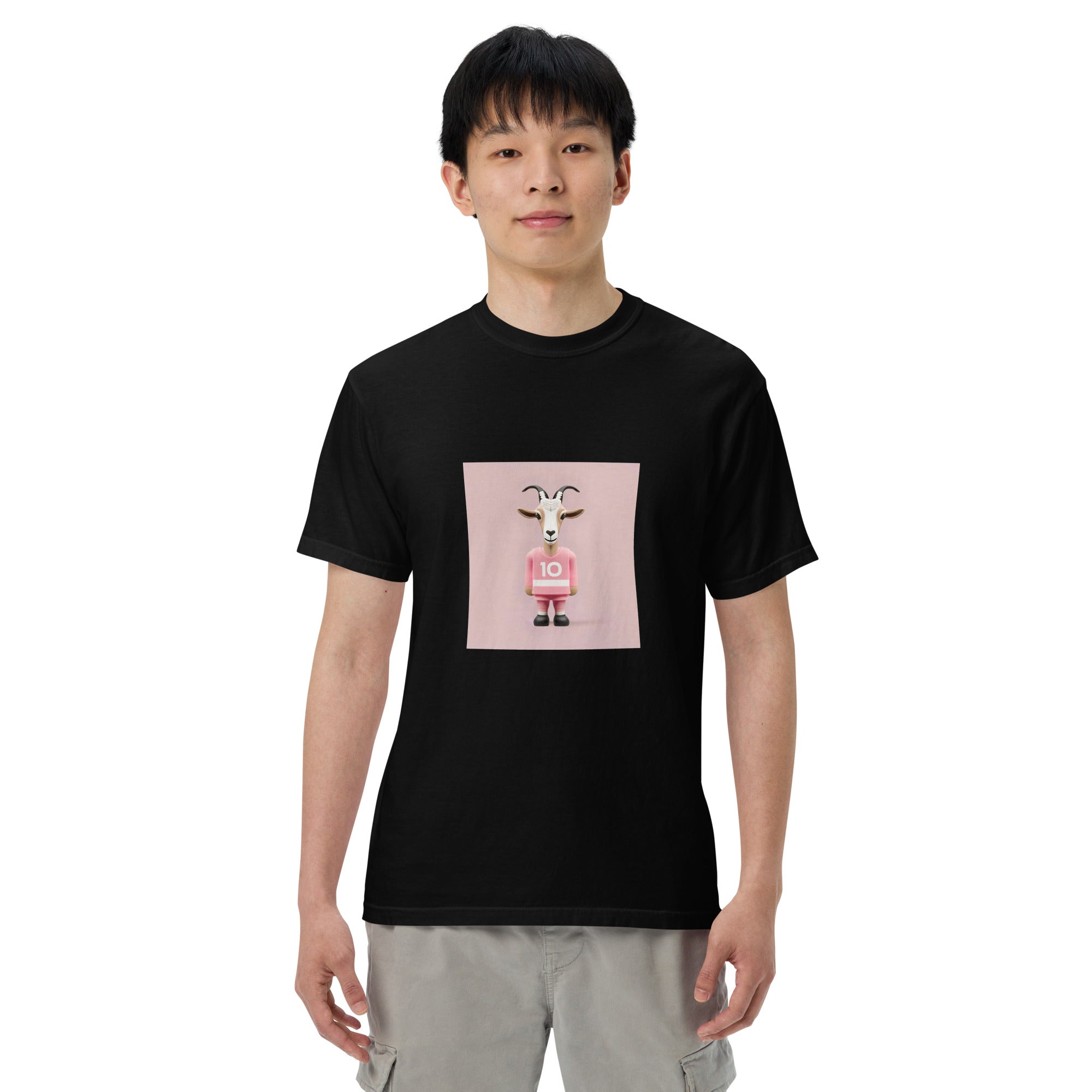 Minimalistic GOAT (pink square) Unisex garment-dyed heavyweight t-shirt